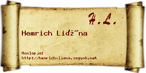 Hemrich Liána névjegykártya